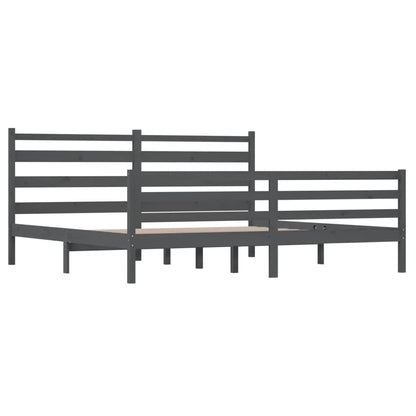 Bedframe Massief Grenenhout 200 x 200 cm Grijs
