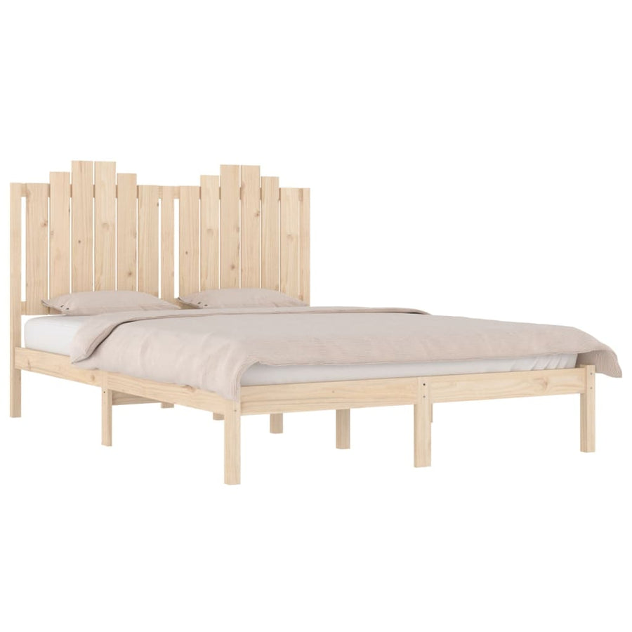 Bedframe Massief Grenenhout 140 x 190 cm Naturel