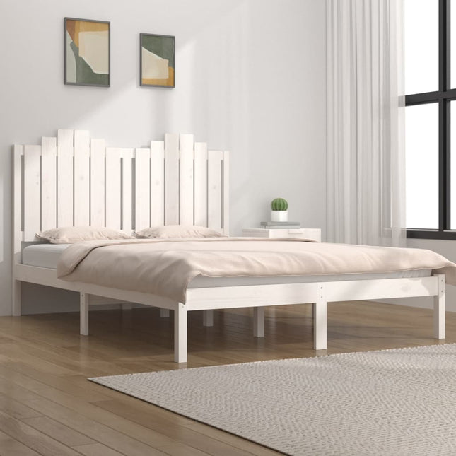 Bedframe Massief Grenenhout 160 x 200 cm Wit