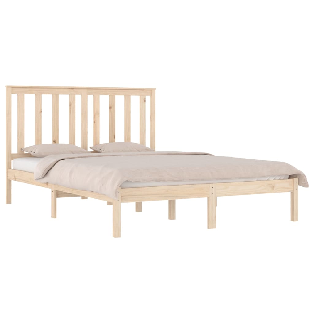 Bedframe Massief Grenenhout 135 x 190 cm Naturel