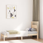 Bed frame solid pine black 75x190 cm