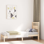 Bedframe massief grenenhout zwart 75x190 cm