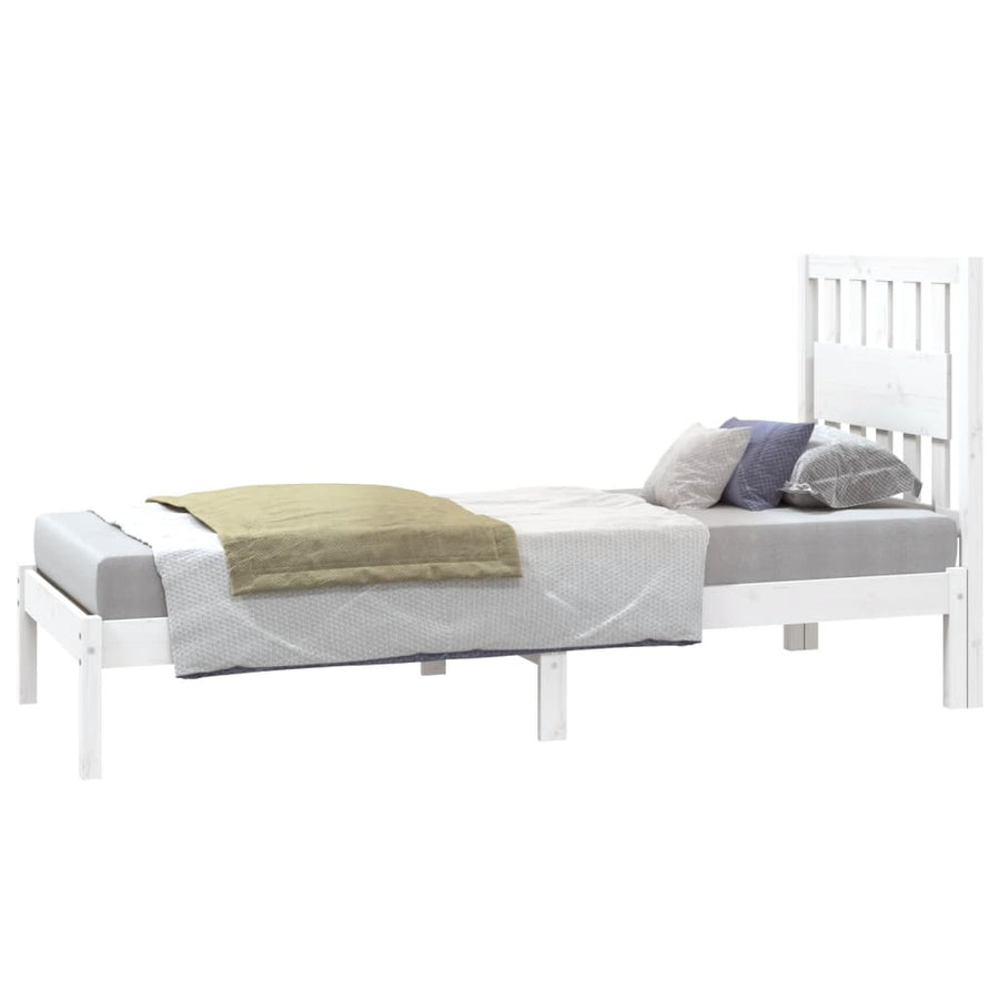 Bedframe Massief Grenenhout 75 x 190 cm Wit