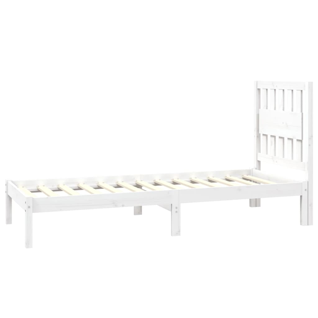 Bedframe Massief Grenenhout 75 x 190 cm Wit