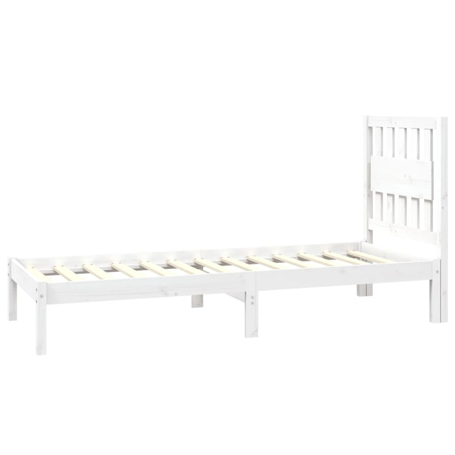 Bedframe Massief Grenenhout 75 x 190 cm Wit