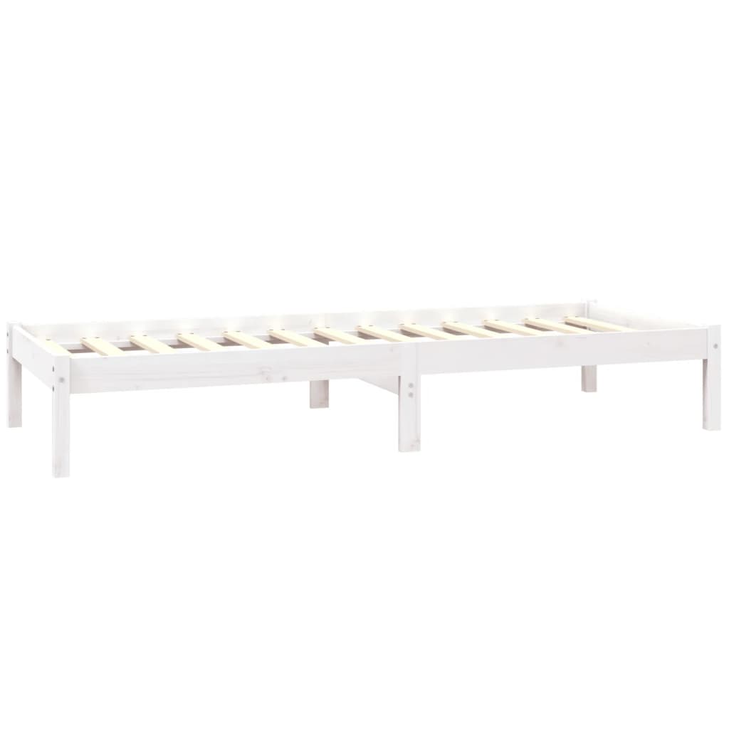 Bedframe Massief Grenenhout 75 x 190 cm Wit