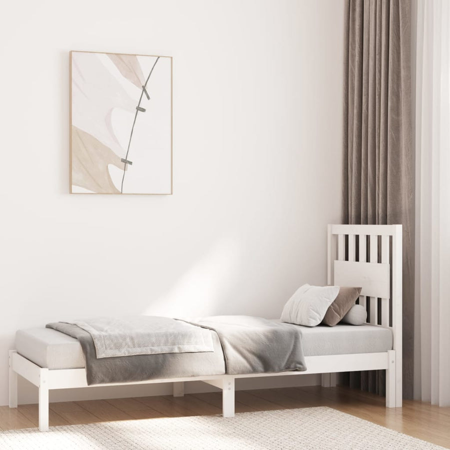 Bedframe Massief Grenenhout 75 x 190 cm Wit