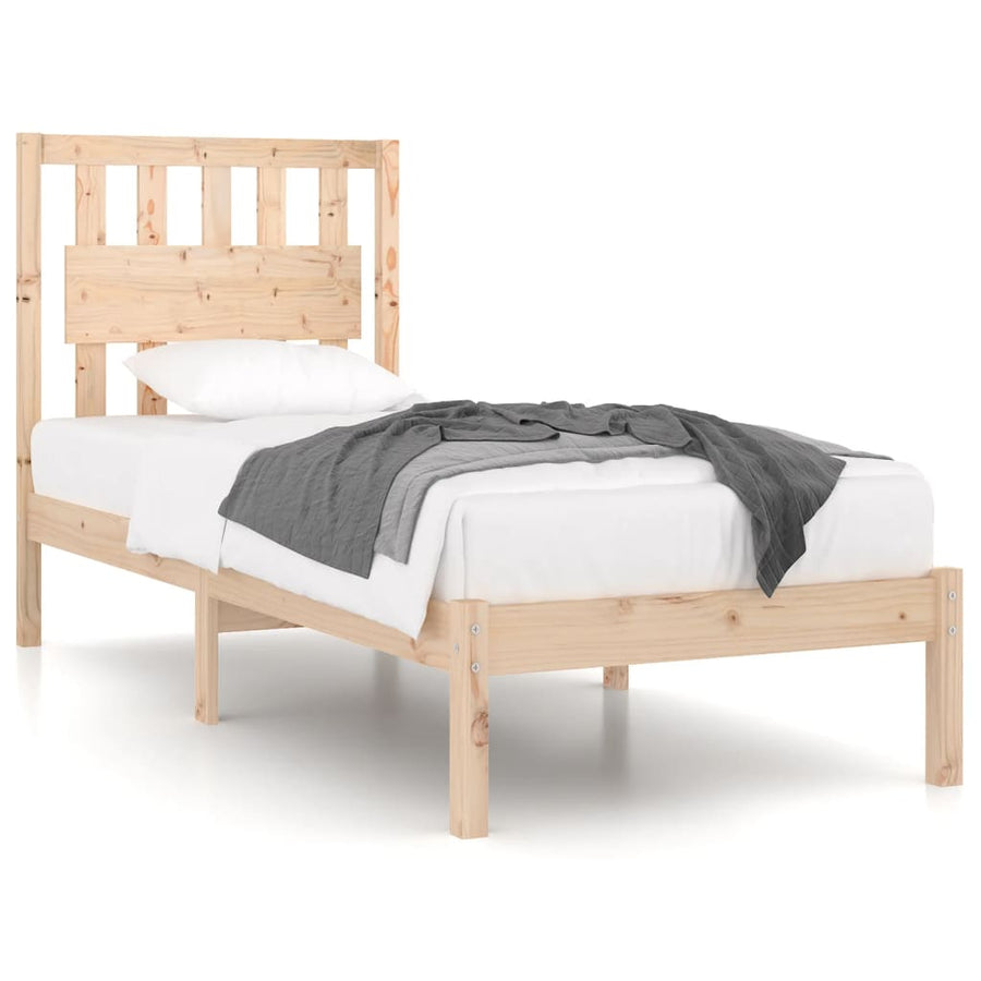 Bedframe Massief Grenenhout 90 x 190 cm Naturel