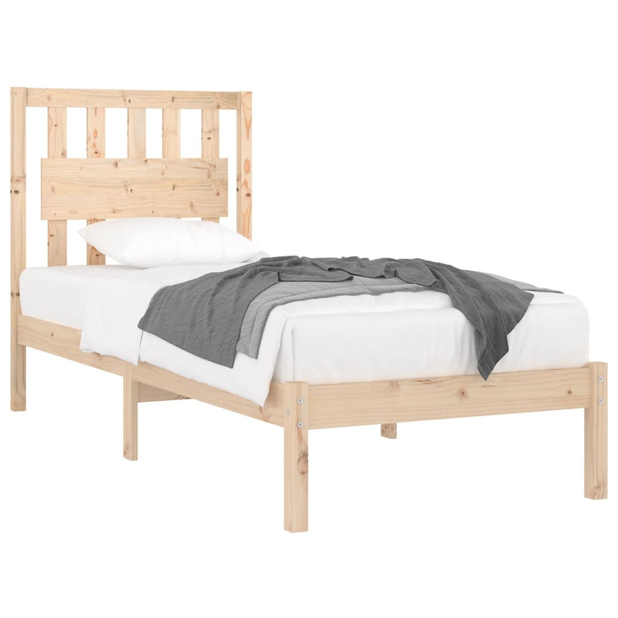 Bedframe Massief Grenenhout 90 x 190 cm Naturel
