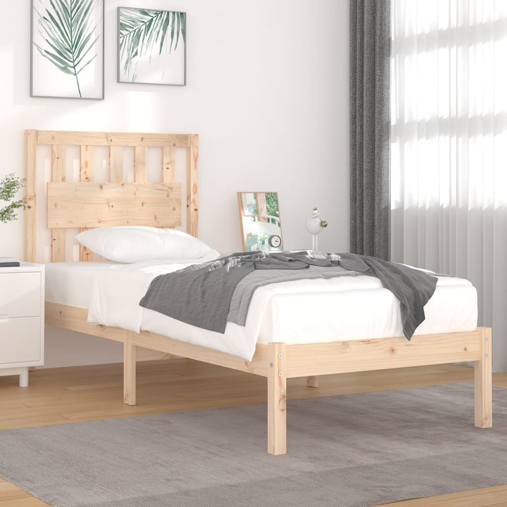 Bedframe Massief Grenenhout 90 x 190 cm Naturel