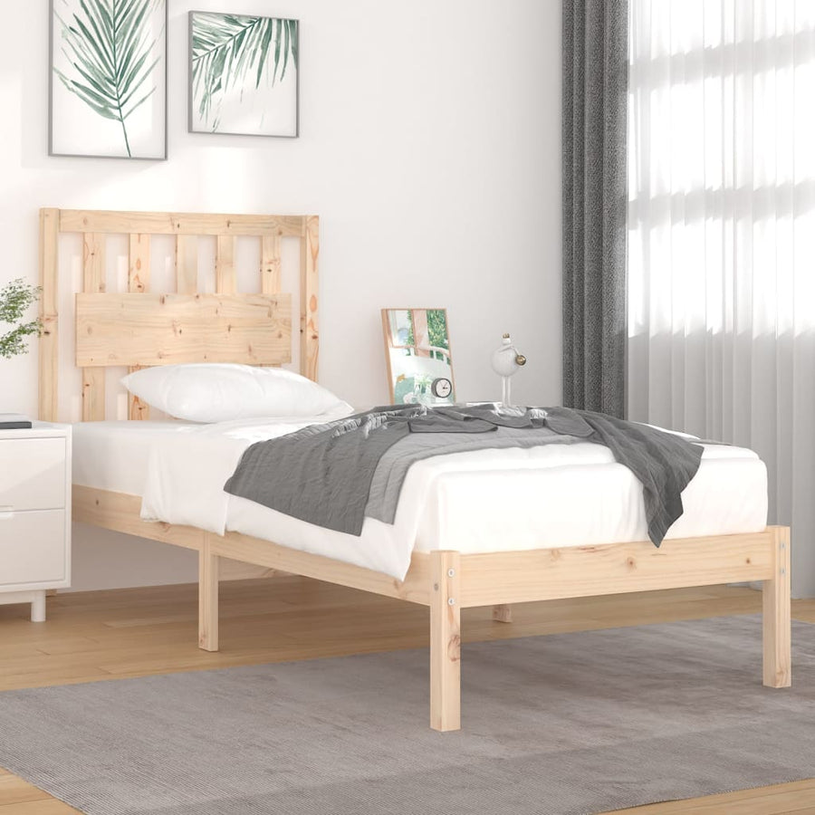 Bedframe Massief Grenenhout 90 x 190 cm Naturel