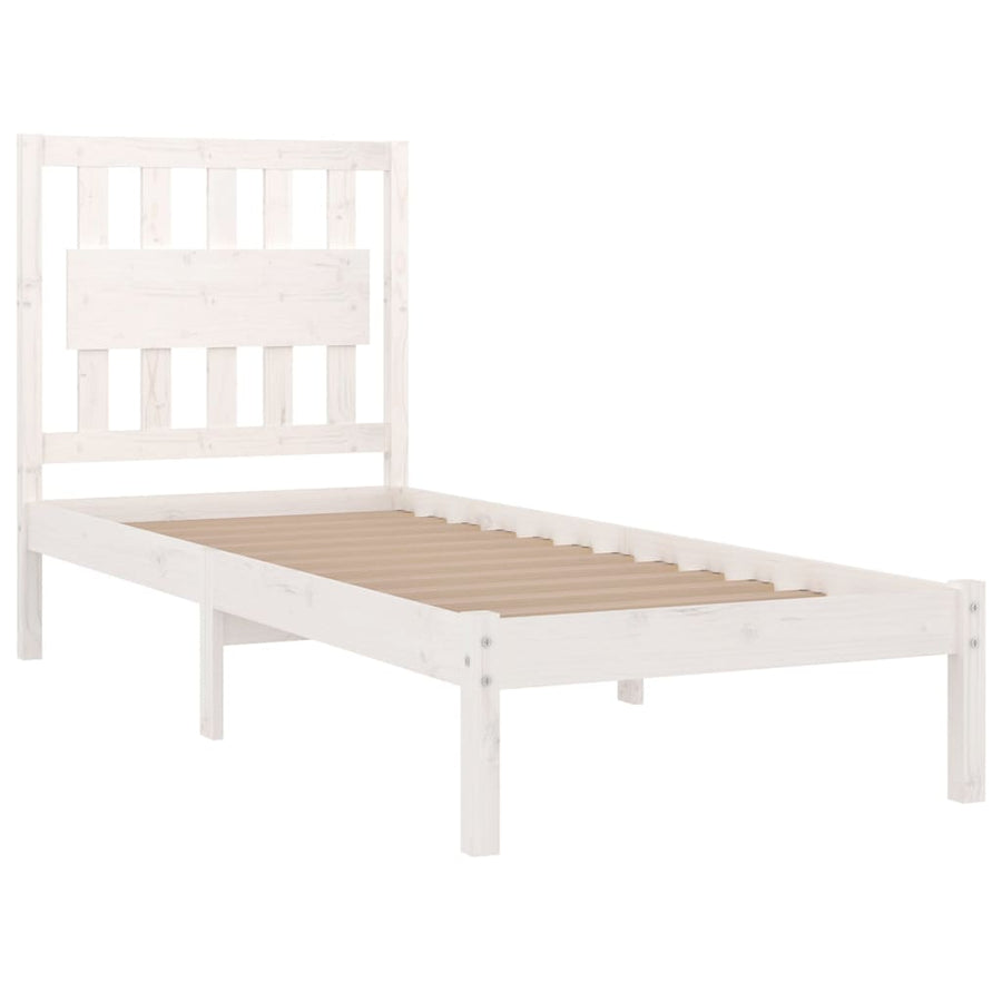 Bedframe Massief Grenenhout 3Ft Single 90 x 190 cm Wit
