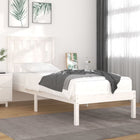 Bedframe massief grenenhout wit 90x190 cm