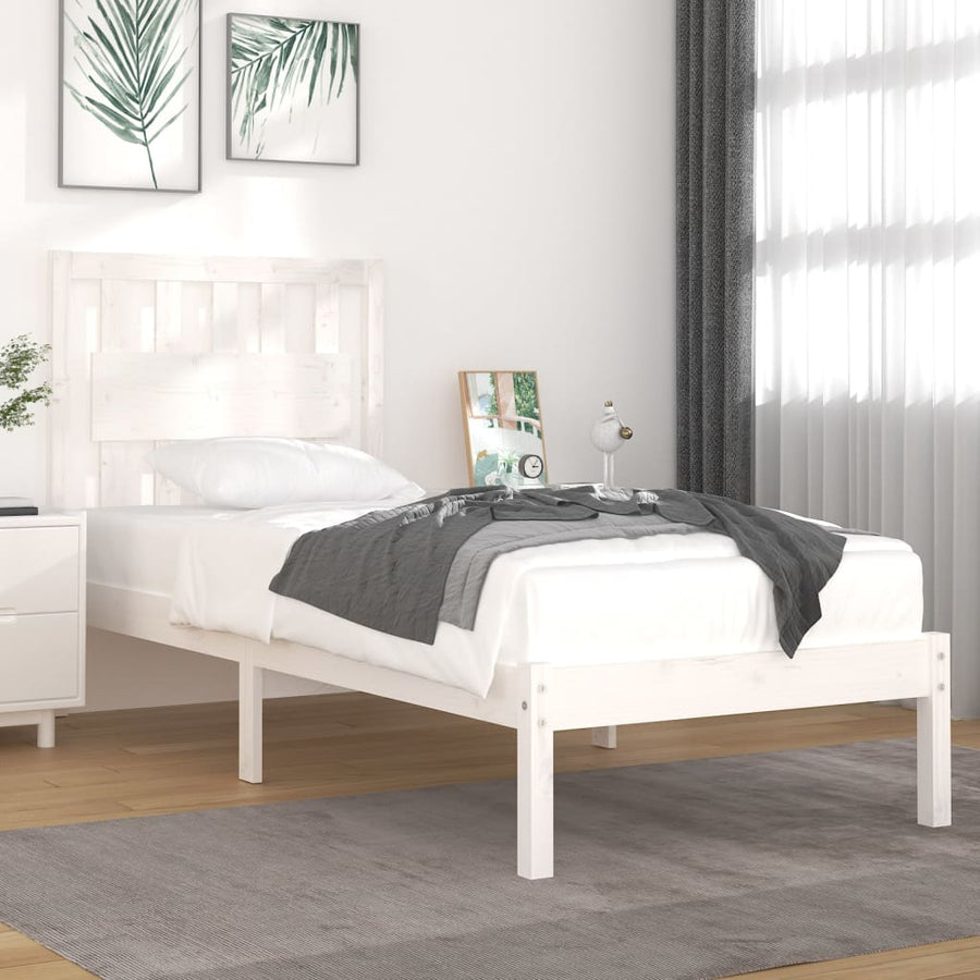 Bedframe Massief Grenenhout 3Ft Single 90 x 190 cm Wit