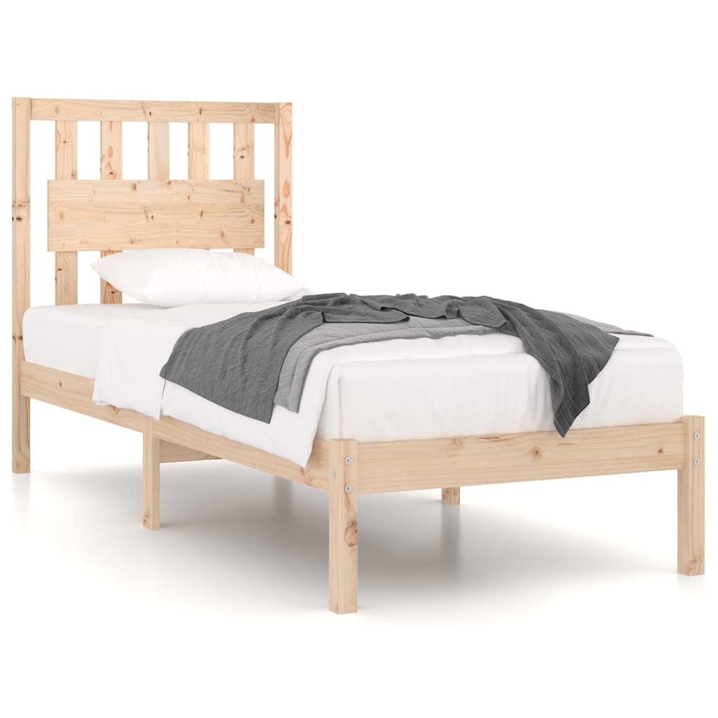Bedframe Massief Grenenhout 90 x 200 cm Naturel