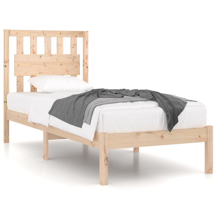 Bedframe Massief Grenenhout 90 x 200 cm Naturel
