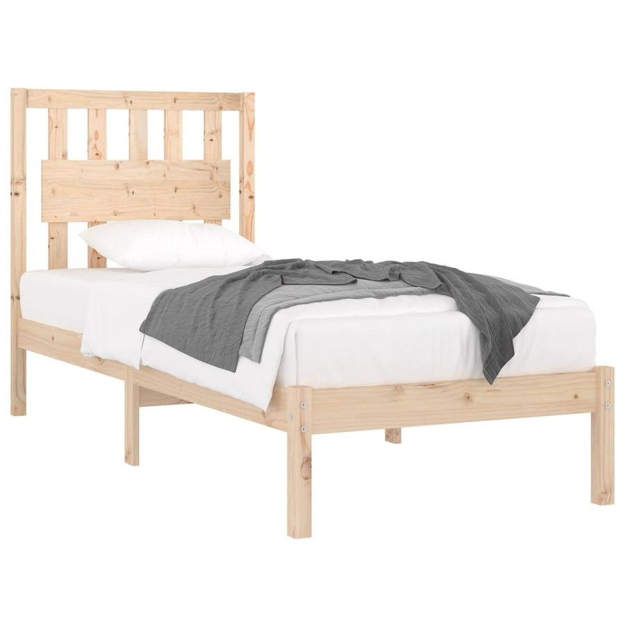 Bedframe Massief Grenenhout 90 x 200 cm Naturel