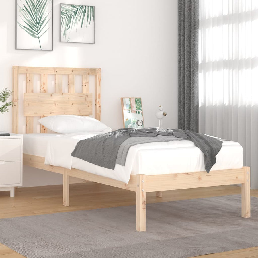 Bedframe Massief Grenenhout 90 x 200 cm Naturel