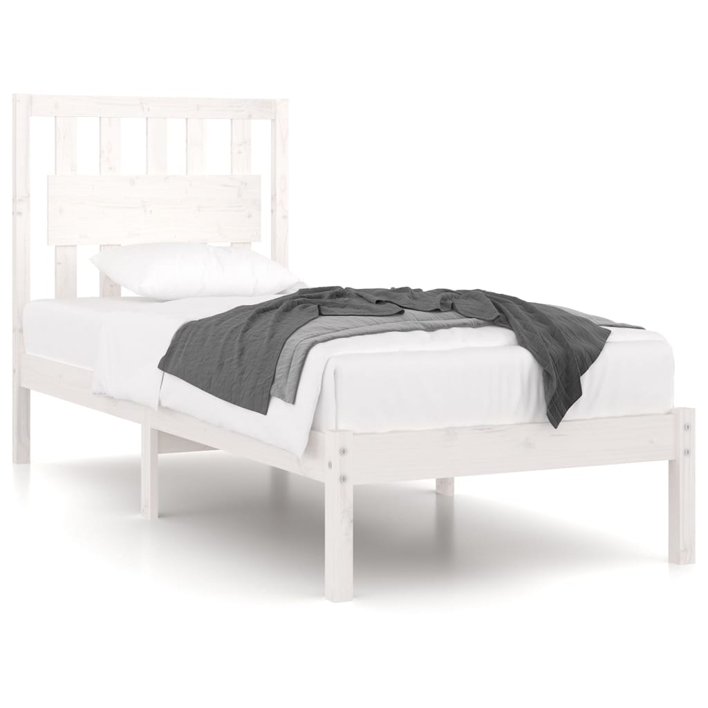 Bedframe Massief Grenenhout 90 x 200 cm Wit