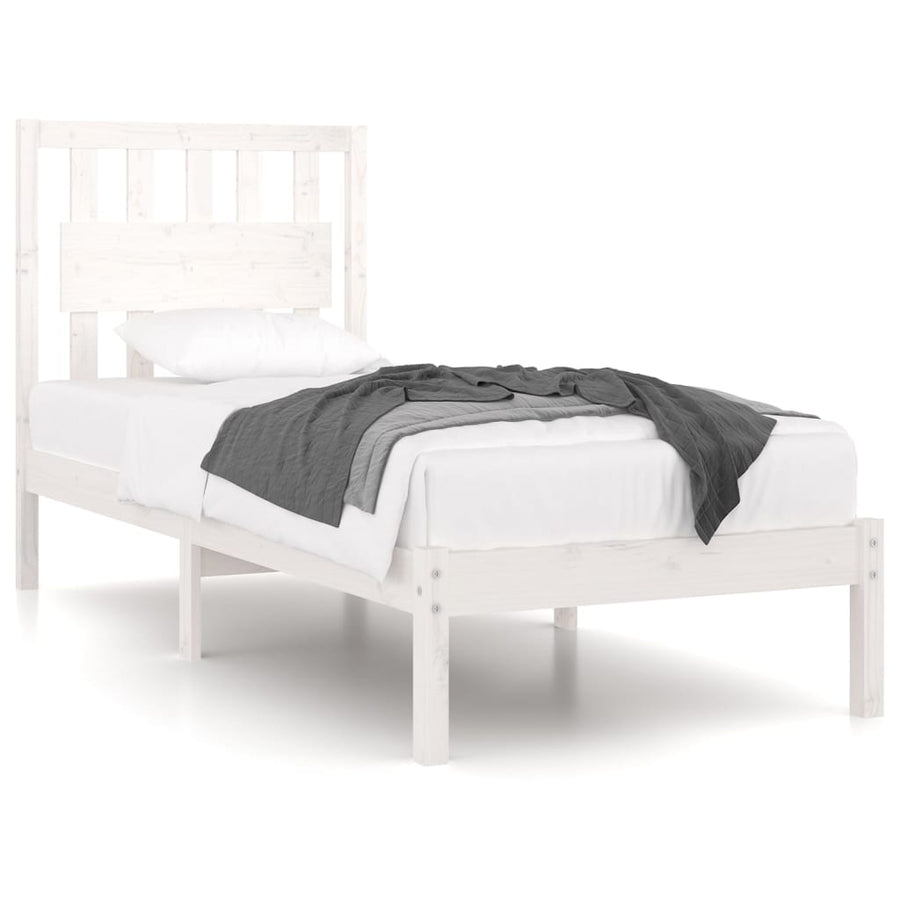 Bedframe Massief Grenenhout 90 x 200 cm Wit