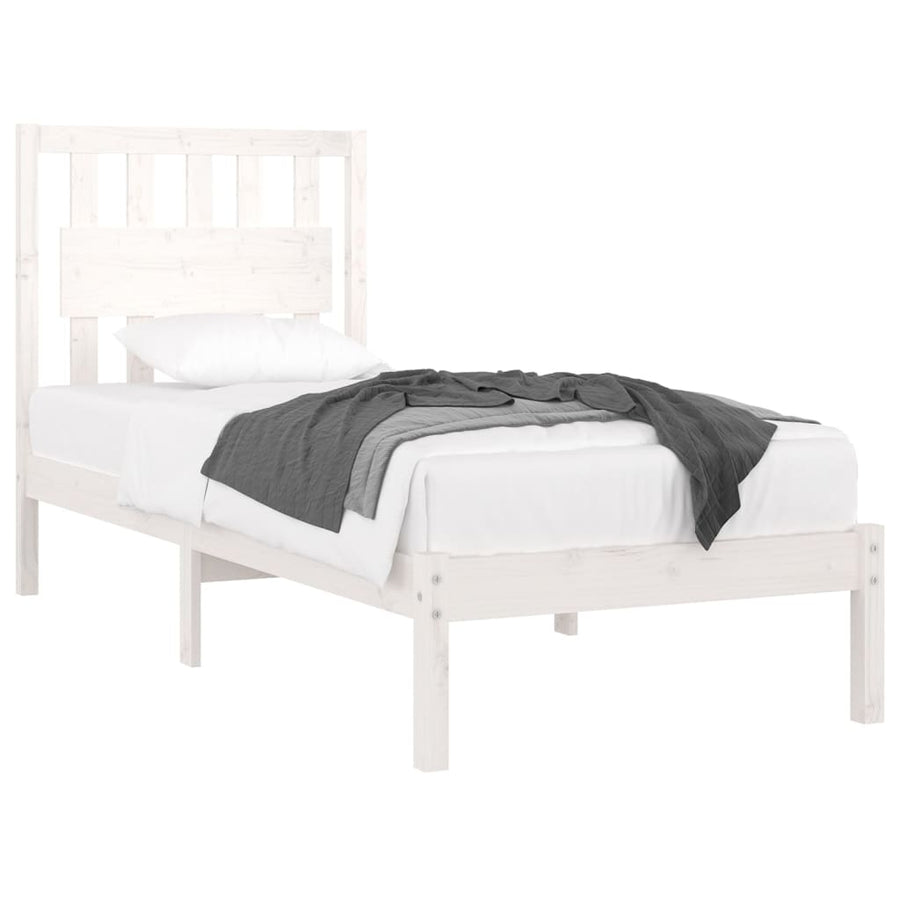 Bedframe Massief Grenenhout 90 x 200 cm Wit