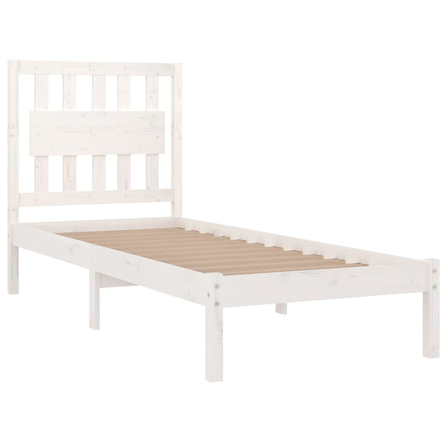Bedframe Massief Grenenhout 90 x 200 cm Wit