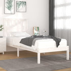 Bedframe massief grenenhout wit 90x200 cm