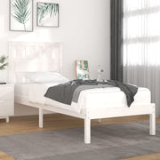 Bedframe massief grenenhout wit 90x200 cm