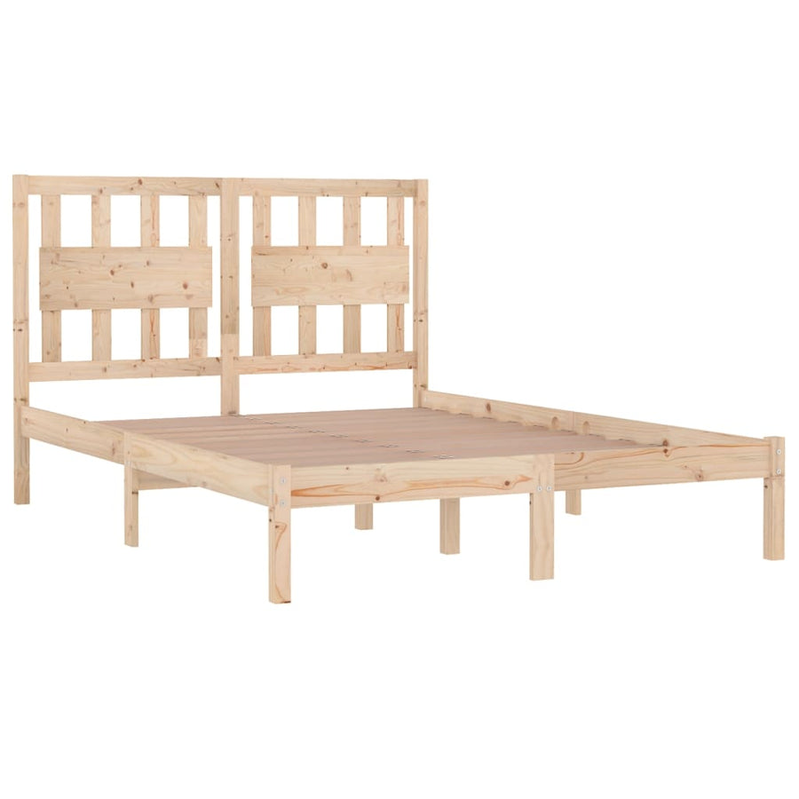 Bedframe Massief Grenenhout 120 x 200 cm Naturel