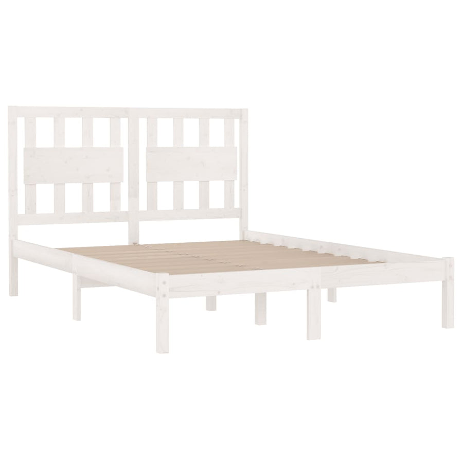 Bedframe Massief Grenenhout 120 x 200 cm Wit