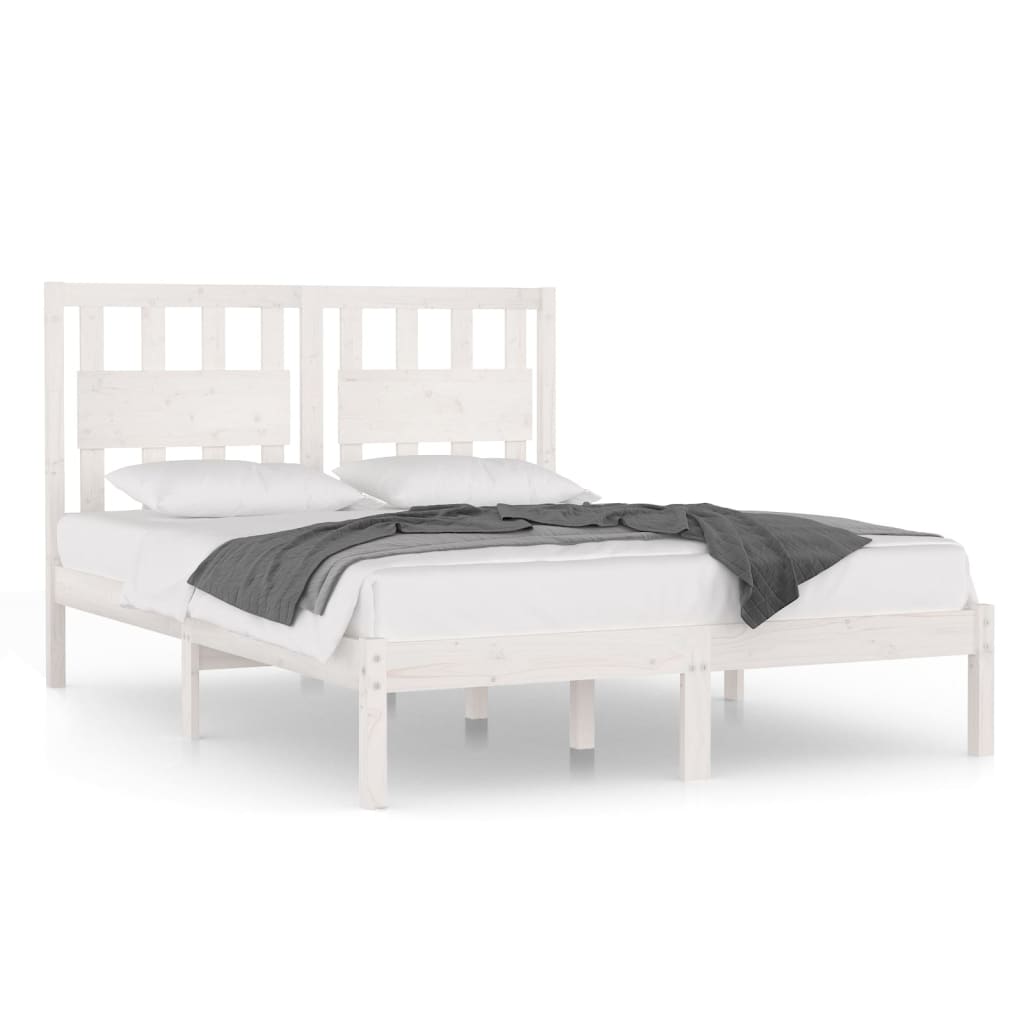 Bedframe Massief Grenenhout 140 x 200 cm Wit