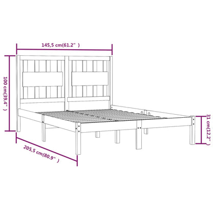 Bedframe Massief Grenenhout 140 x 200 cm Wit
