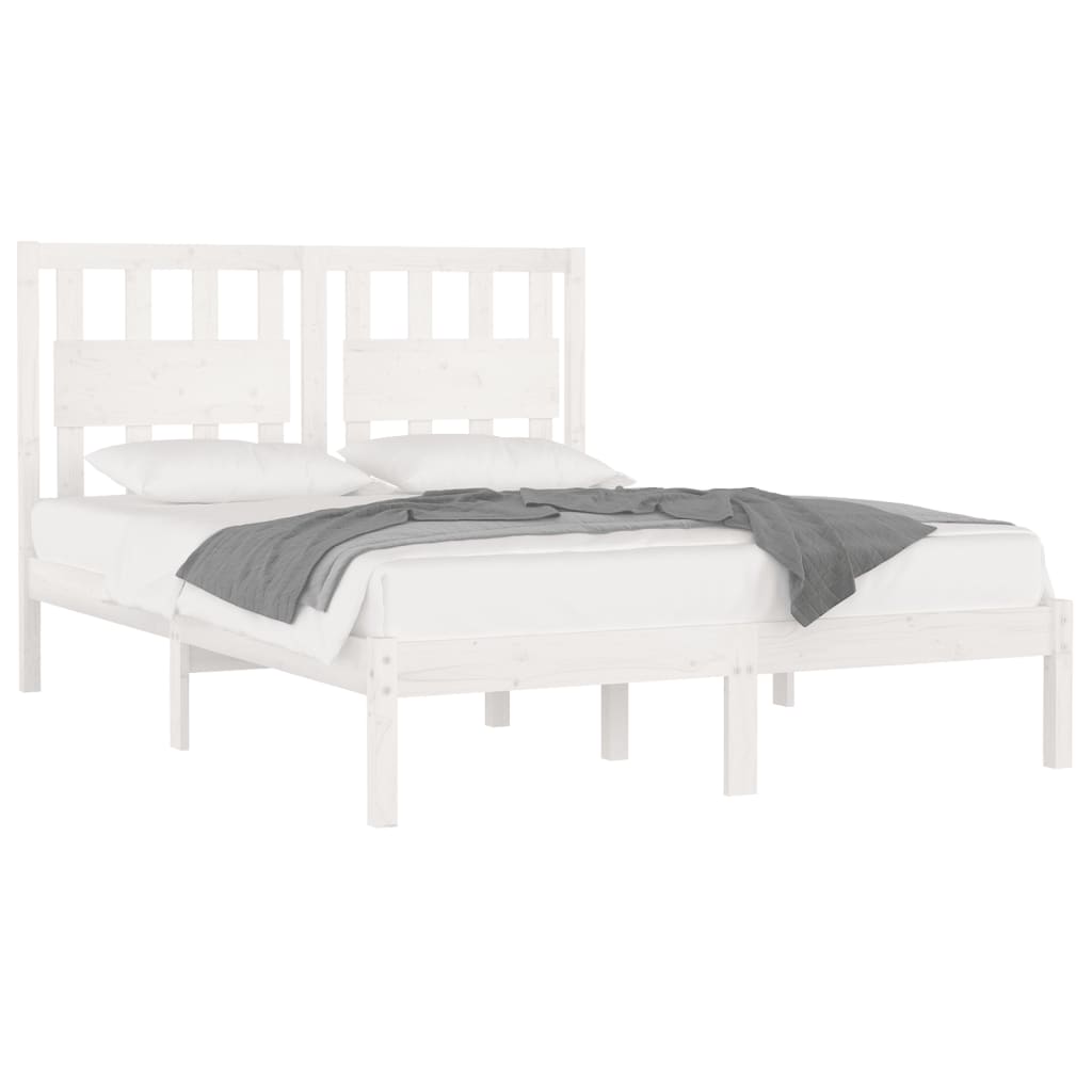 Bedframe Massief Grenenhout 6Ft Super King 180 x 200 cm Wit