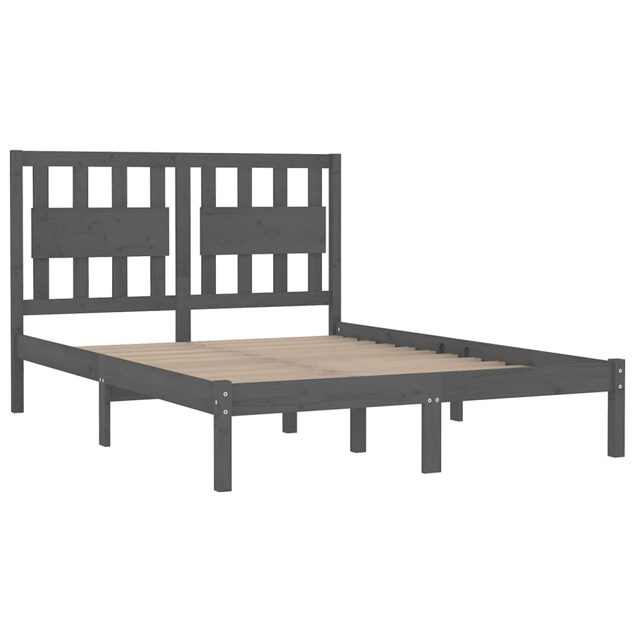 Bedframe Massief Grenenhout 200 x 200 cm Grijs