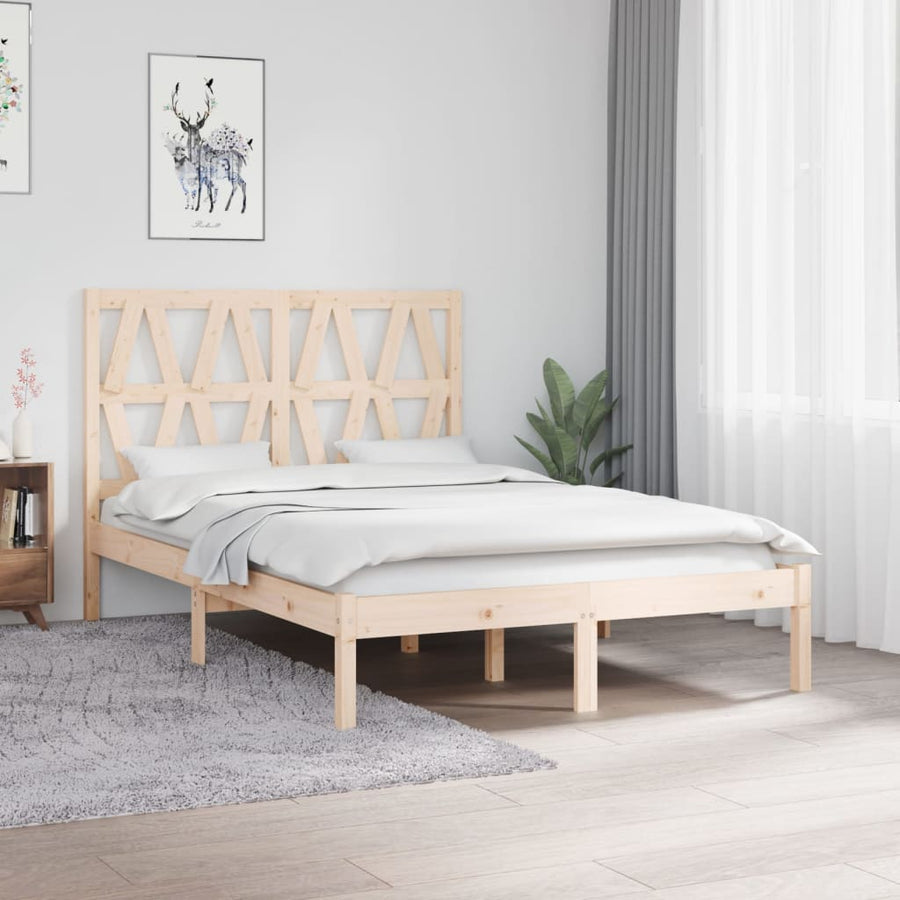 Bedframe massief grenenhout 120x190 cm 120 x 190 cm Naturel