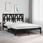 Bedframe massief grenenhout zwart 140x190 cm 140 x 190 cm Zwart