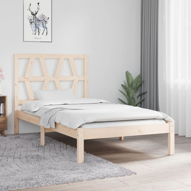 Bedframe massief grenenhout 90x200 cm 90 x 200 cm Naturel