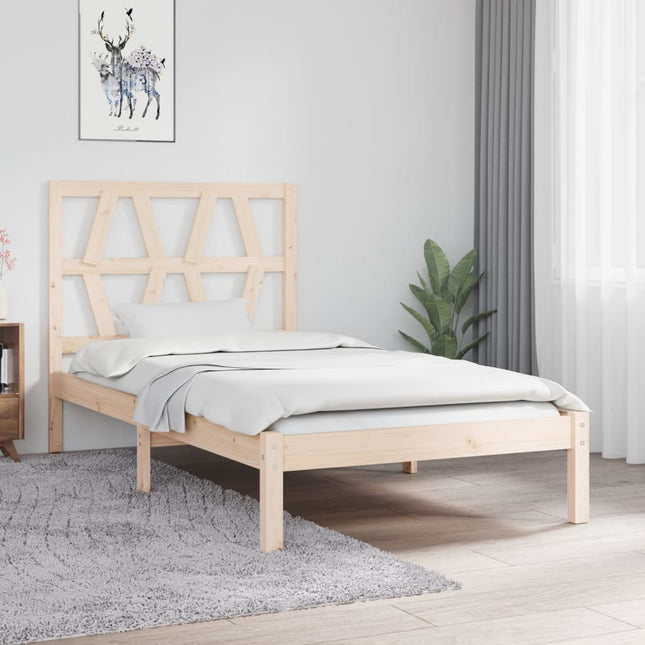 Bedframe massief grenenhout 100x200 cm 100 x 200 cm Naturel