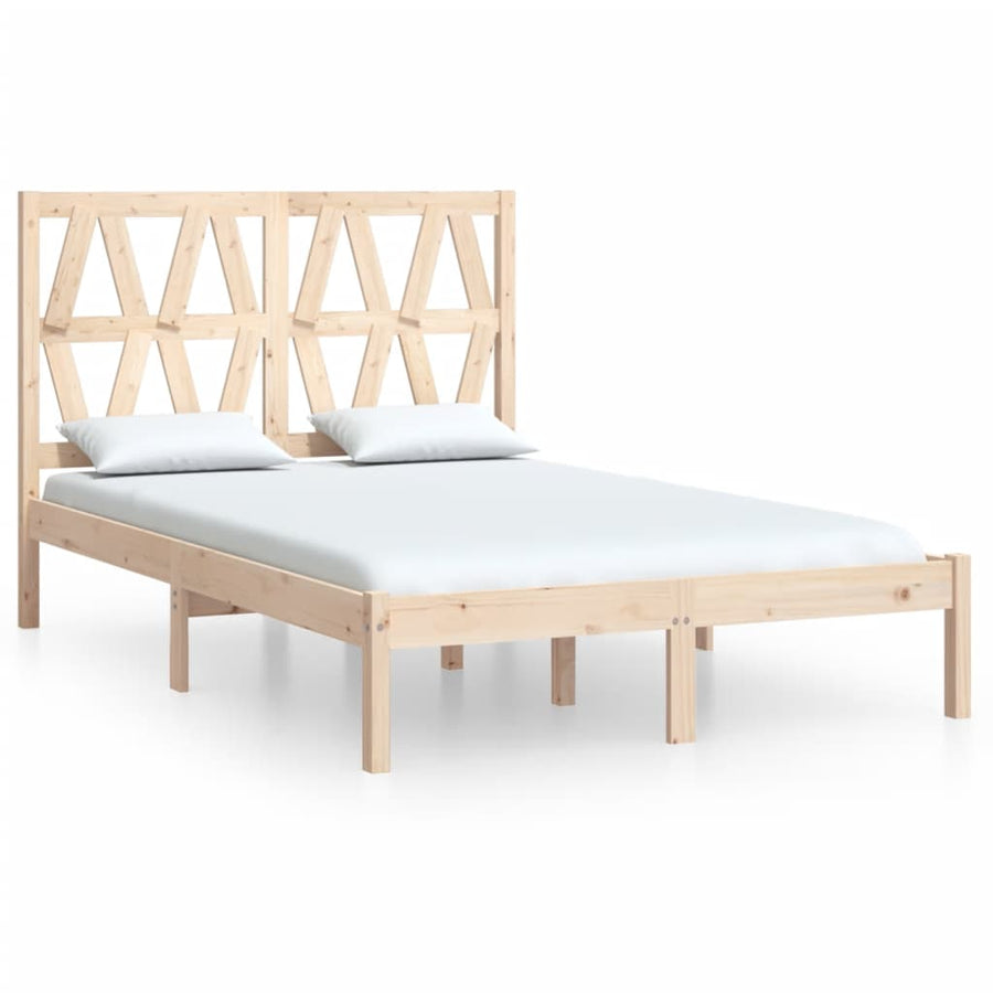 Bedframe massief grenenhout 120x200 cm 120 x 200 cm Naturel