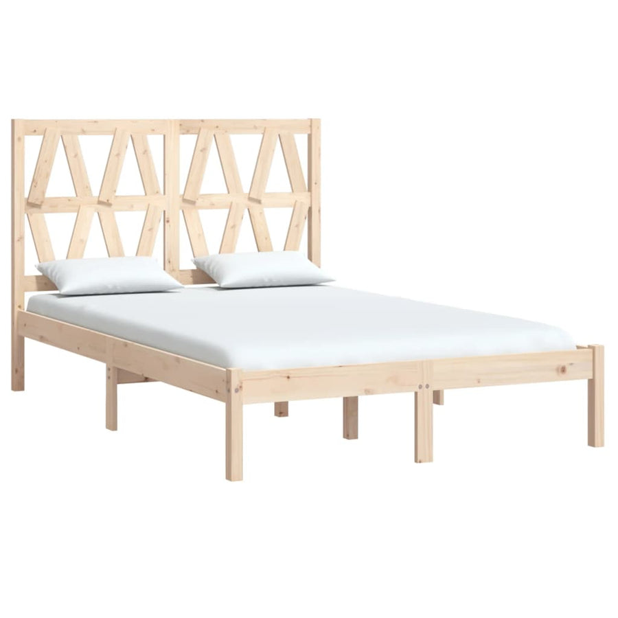 Bedframe massief grenenhout 120x200 cm 120 x 200 cm Naturel