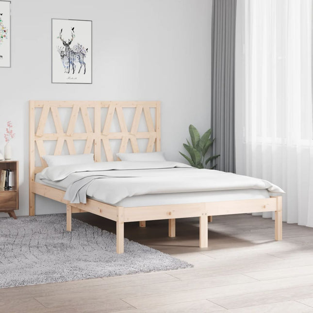 Bedframe massief grenenhout 120x200 cm 120 x 200 cm Naturel