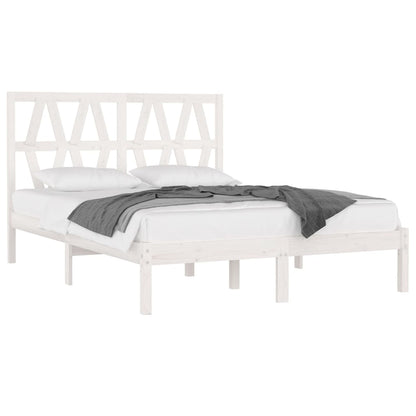 Bedframe massief grenenhout wit 120x200 cm 120 x 200 cm Wit