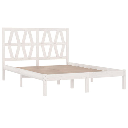 Bedframe massief grenenhout wit 120x200 cm 120 x 200 cm Wit
