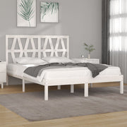 Bedframe massief grenenhout wit 120x200 cm