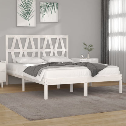 Bedframe massief grenenhout wit 120x200 cm 120 x 200 cm Wit