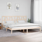 Bedframe massief grenenhout 200x200 cm 200 x 200 cm Naturel