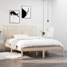 Bedframe Massief Hout 135 x 190 cm Naturel