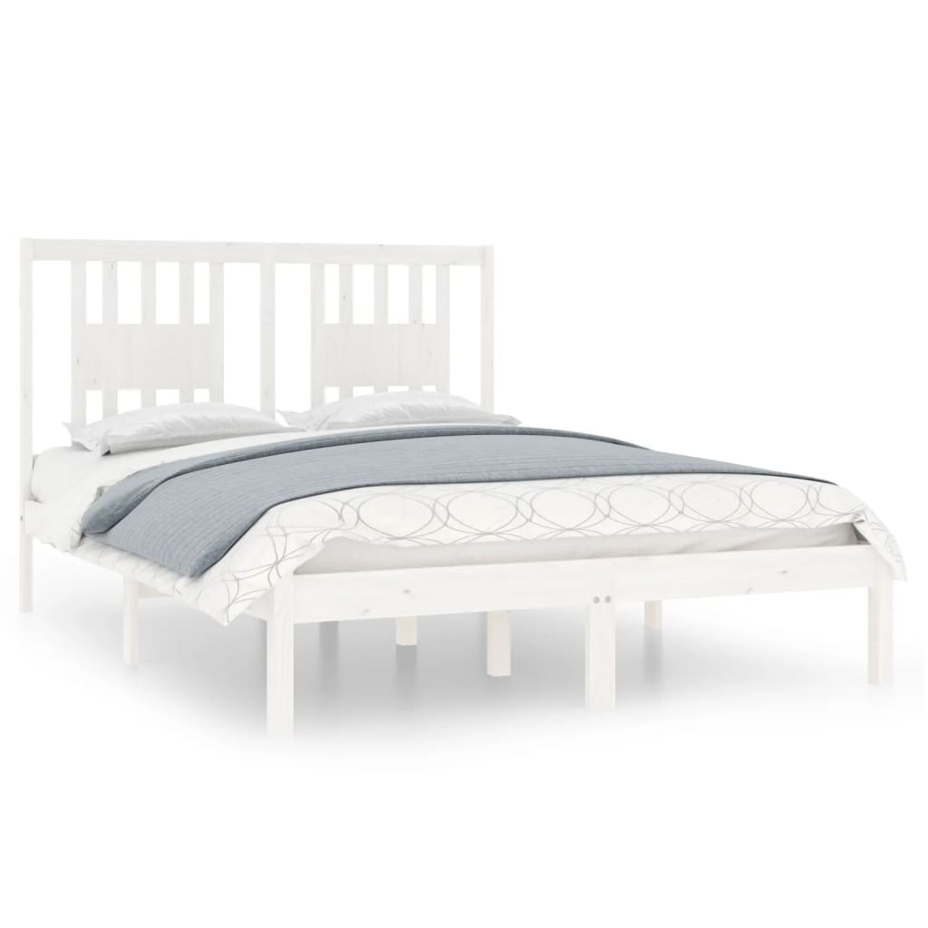 Bedframe Massief Grenenhout 140 x 190 cm Wit