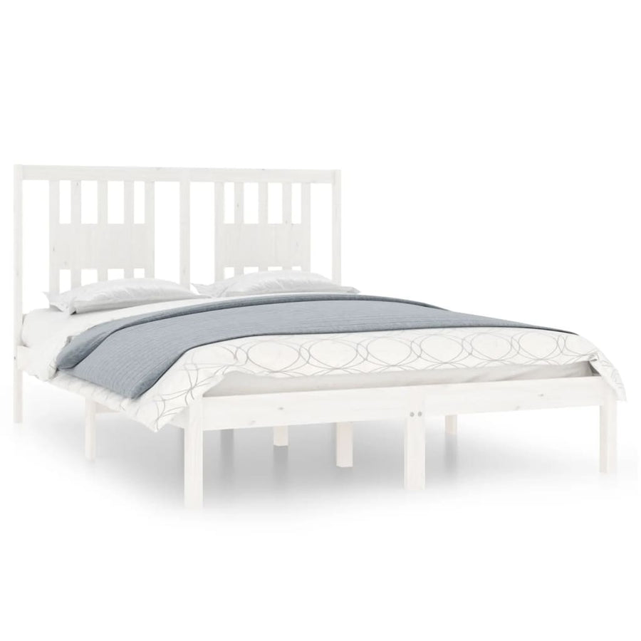 Bedframe Massief Grenenhout 140 x 190 cm Wit