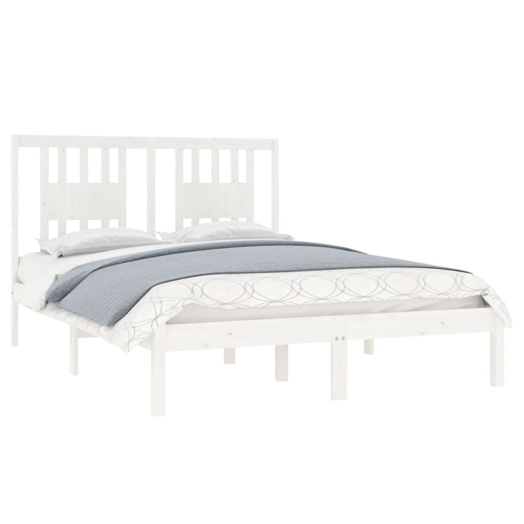 Bedframe Massief Grenenhout 140 x 190 cm Wit